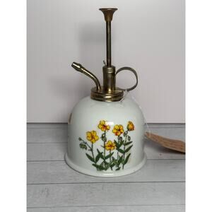 Vintage Porcelain and Brass Watering Plant Mister
